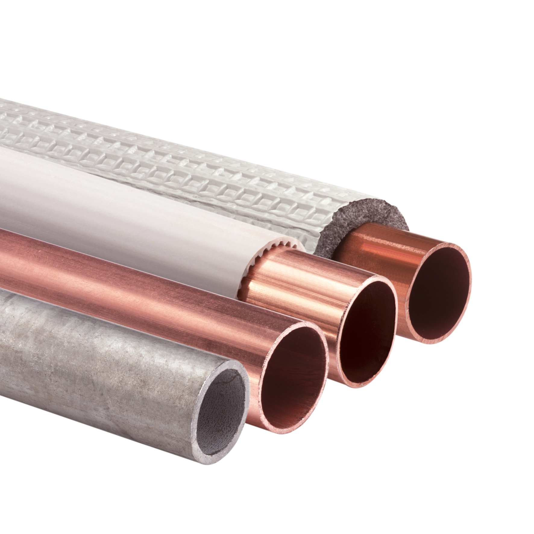 Koperen en stalen buizen