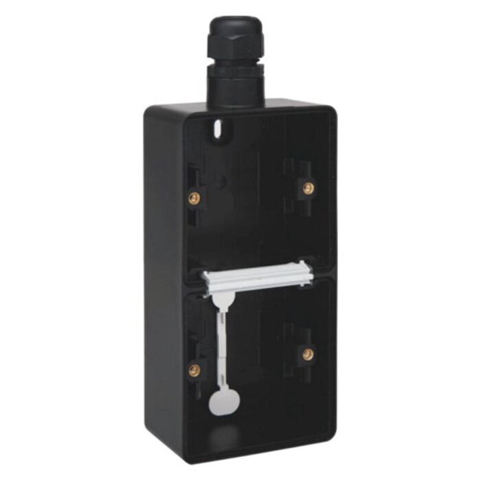 Niko new hydro zwarte spuitwaterdichte opbouwdoos 2-voudig 1 ingang