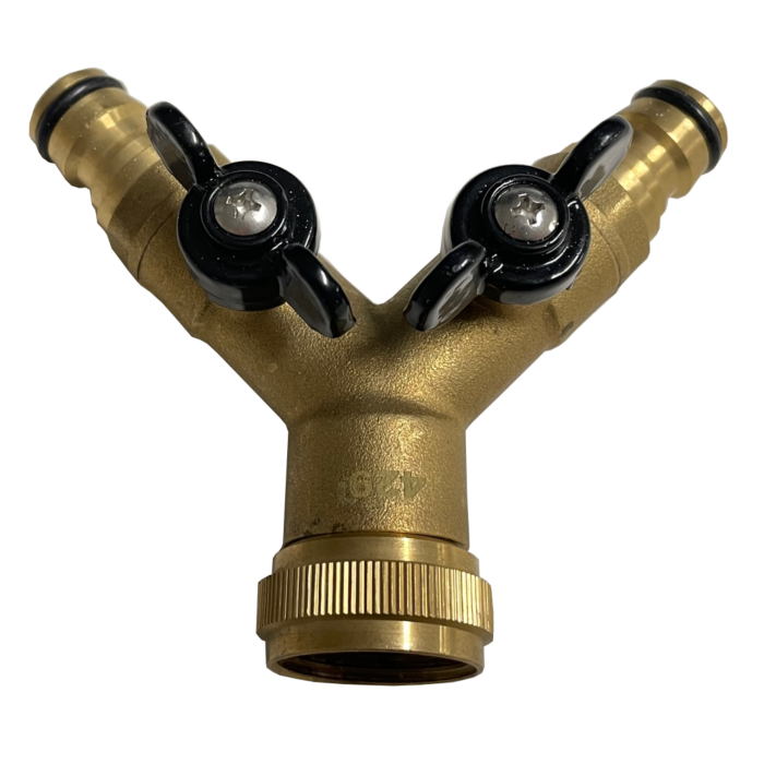 Messing 2-weg ventiel met snelkoppelingen.png