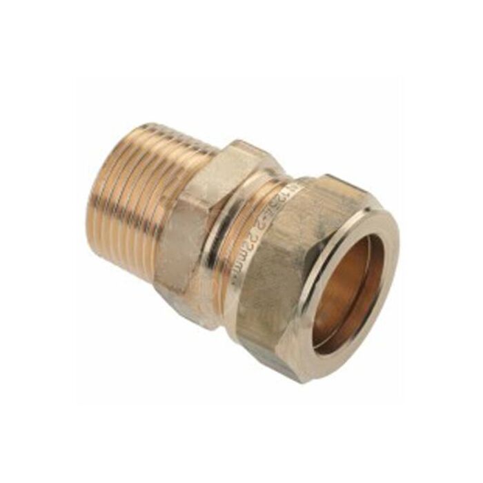 Bonfix messing draadkoppeling 15 mm knel x 3/4" buitendraad 