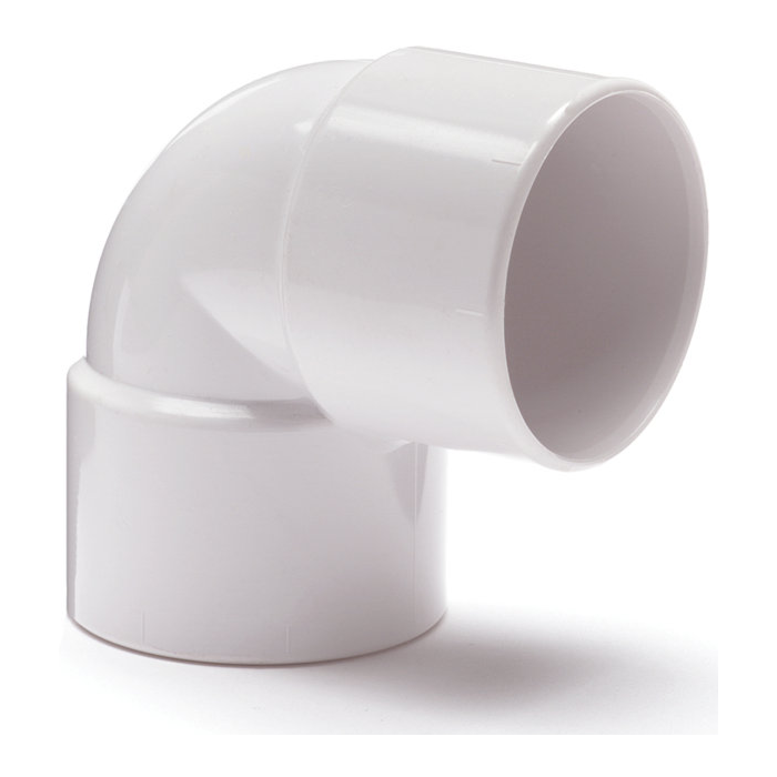 PVC bocht 90° wit 2x lijm 50 mm