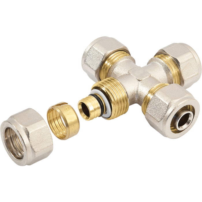 Bonfix alu-knel kruisstuk 4 x alu-knel 16 mm