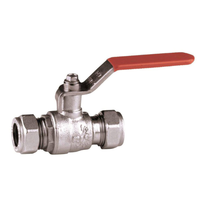 CV kogelkraan verchroomd 2 x knel 22mm