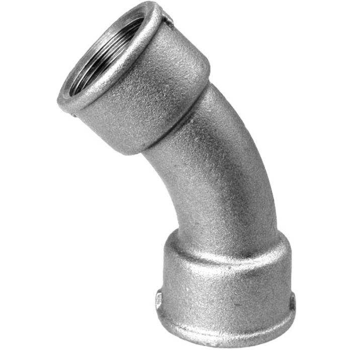 Galva bocht 45° 1/2 inch binnendraad
