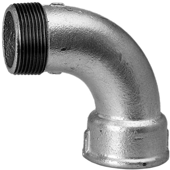 Gegalvaniseerde bocht 90° binnendraad x buitendraad