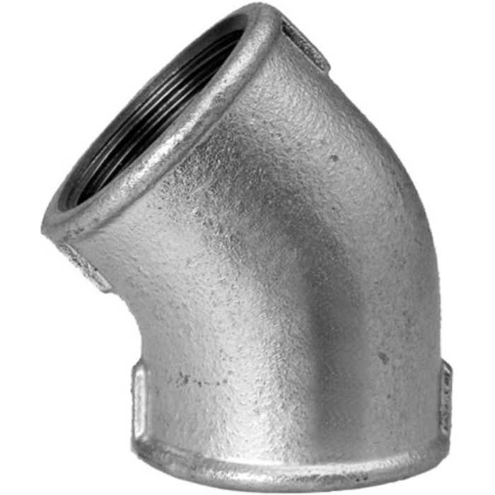 Galva knie 45° 1/2 inch binnendraad