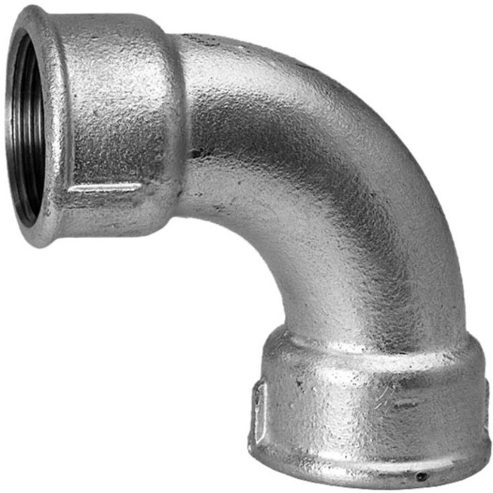 Galva bocht 90° 1/2 inch binnendraad