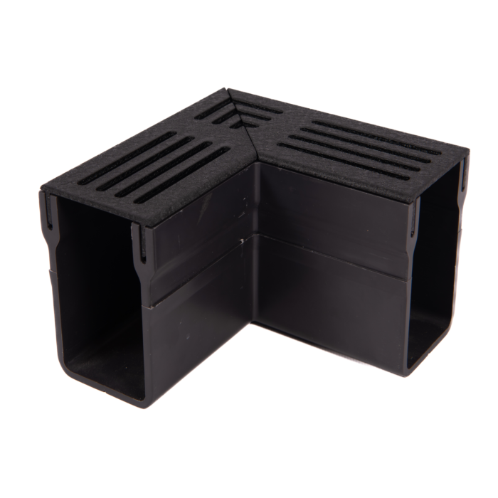 WitWay hoekstuk zwart lijngoot smal