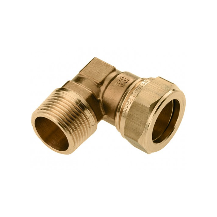 Bonfix messing knie 90° knel x buitendraad