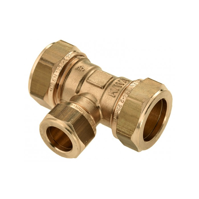 Bonfix messing verloop T-stuk 3 x knel