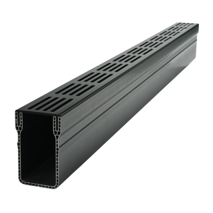 lijngoot aluminium zwart 1 meter