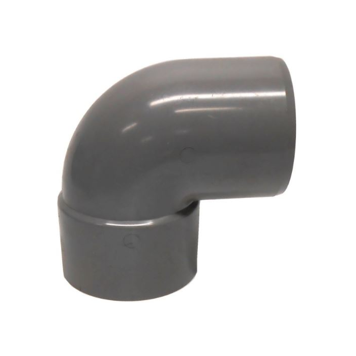 PVC BOCHT HWA M/SPIE 70mm grijs 90°