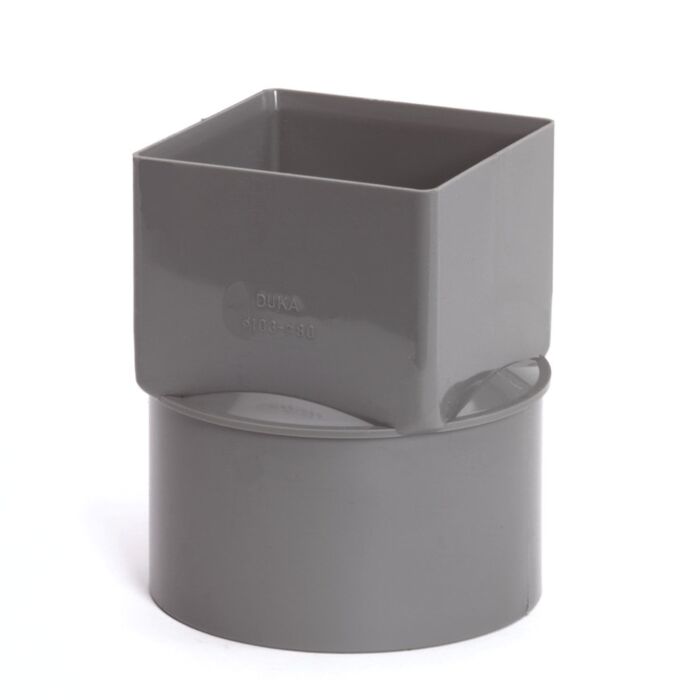 PVC HWA verloopstuk vierkant 100 mm x rond 103 mm