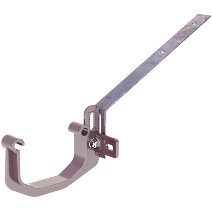 Gootbeugel met dakhaak, voor montage van PVC mini bakgoot aan het dak