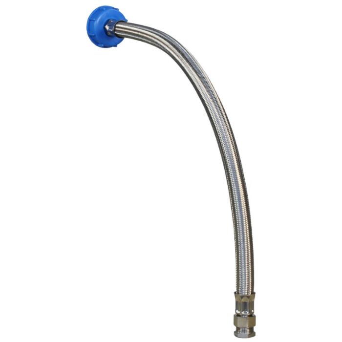 Suevia aansluitslang RVS om drinkbak aan te sluiten op IBC container.