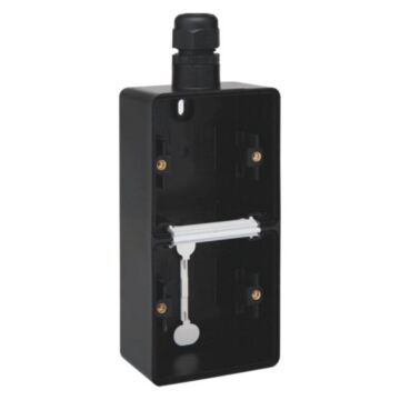 Niko new hydro zwarte spuitwaterdichte opbouwdoos 2-voudig 1 ingang