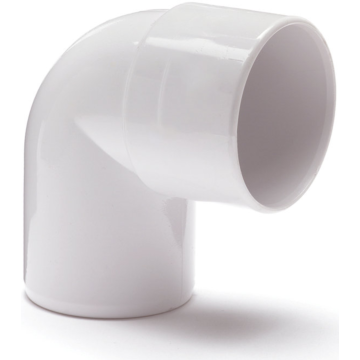 
PVC bocht wit, 1x lijmverbinding, 1x spie, 90 graden
