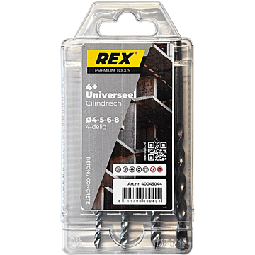 Rex universele steenboorset 4 delig
