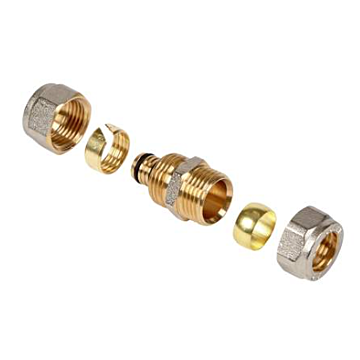 Henco overgangsschroefkoppeling x koperknelkoppeling