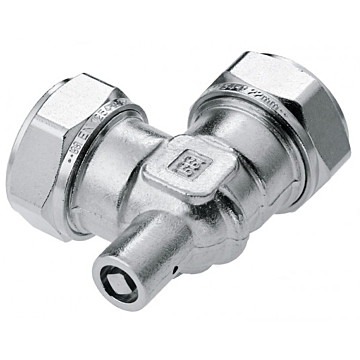 Bonfix messing knie met ontluchter 2 x knel vernikkeld