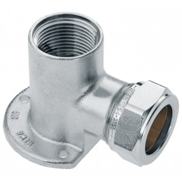 Bonfix messing muurplaat knel x binnendraad vernikkeld