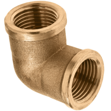 Messing knie met 2 x buitendraad