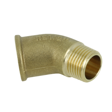 Messing knie 45° binnen x buitendraad